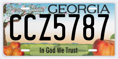GA license plate CCZ5787
