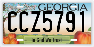 GA license plate CCZ5791