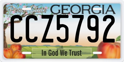 GA license plate CCZ5792