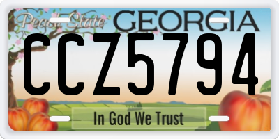 GA license plate CCZ5794