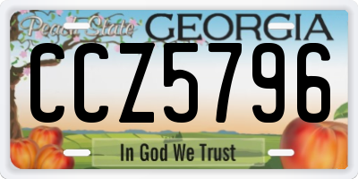 GA license plate CCZ5796