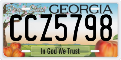 GA license plate CCZ5798