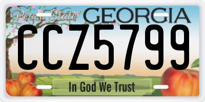 GA license plate CCZ5799