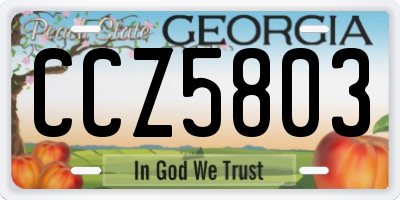 GA license plate CCZ5803