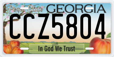 GA license plate CCZ5804