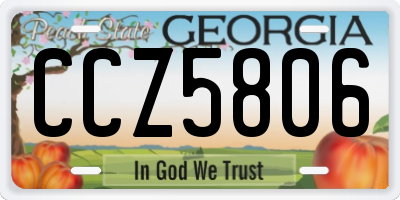GA license plate CCZ5806