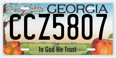 GA license plate CCZ5807