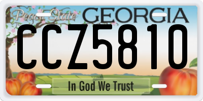 GA license plate CCZ5810