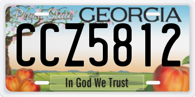 GA license plate CCZ5812