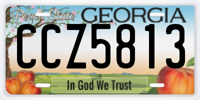 GA license plate CCZ5813
