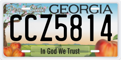 GA license plate CCZ5814