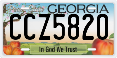 GA license plate CCZ5820