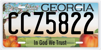 GA license plate CCZ5822
