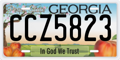 GA license plate CCZ5823