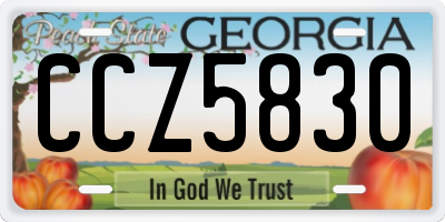 GA license plate CCZ5830