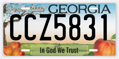 GA license plate CCZ5831