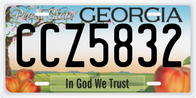 GA license plate CCZ5832