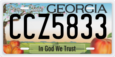 GA license plate CCZ5833