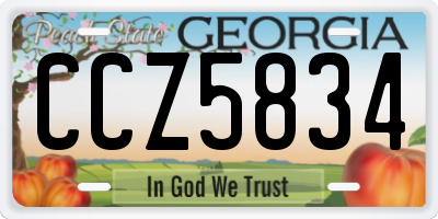 GA license plate CCZ5834