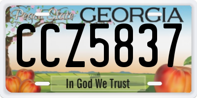 GA license plate CCZ5837