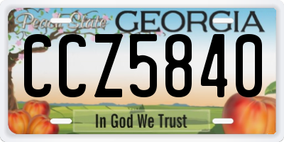 GA license plate CCZ5840
