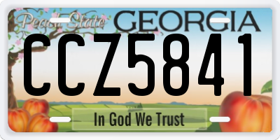 GA license plate CCZ5841