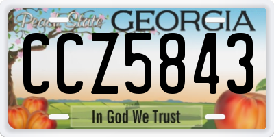 GA license plate CCZ5843