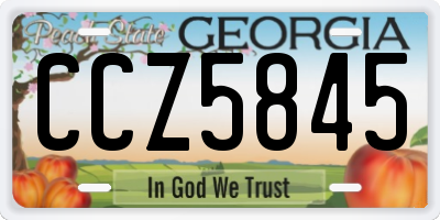 GA license plate CCZ5845