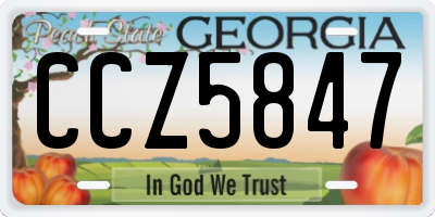 GA license plate CCZ5847