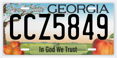 GA license plate CCZ5849