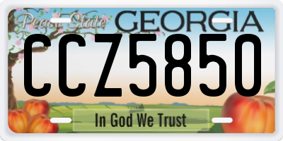 GA license plate CCZ5850