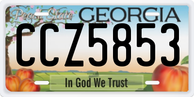 GA license plate CCZ5853