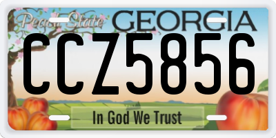 GA license plate CCZ5856