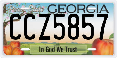 GA license plate CCZ5857