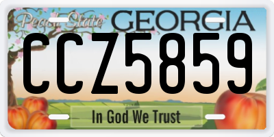GA license plate CCZ5859