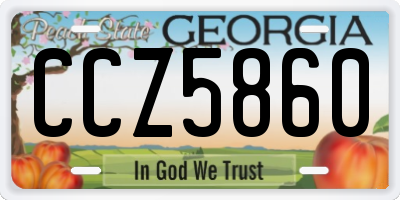 GA license plate CCZ5860