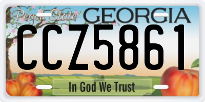 GA license plate CCZ5861