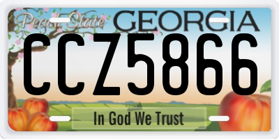 GA license plate CCZ5866