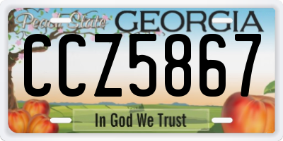 GA license plate CCZ5867
