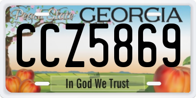 GA license plate CCZ5869