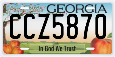 GA license plate CCZ5870