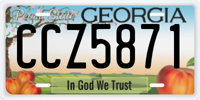 GA license plate CCZ5871