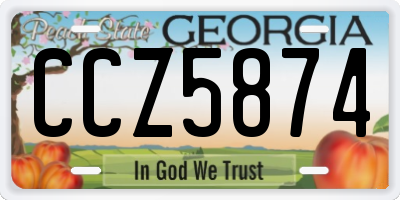 GA license plate CCZ5874