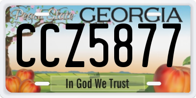 GA license plate CCZ5877