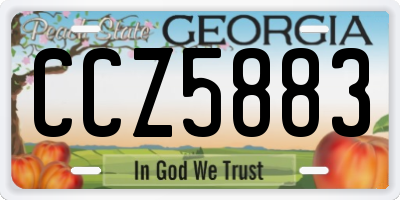 GA license plate CCZ5883
