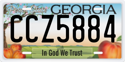 GA license plate CCZ5884