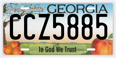 GA license plate CCZ5885