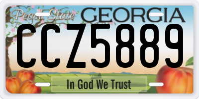 GA license plate CCZ5889