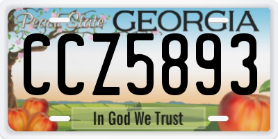 GA license plate CCZ5893