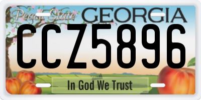 GA license plate CCZ5896